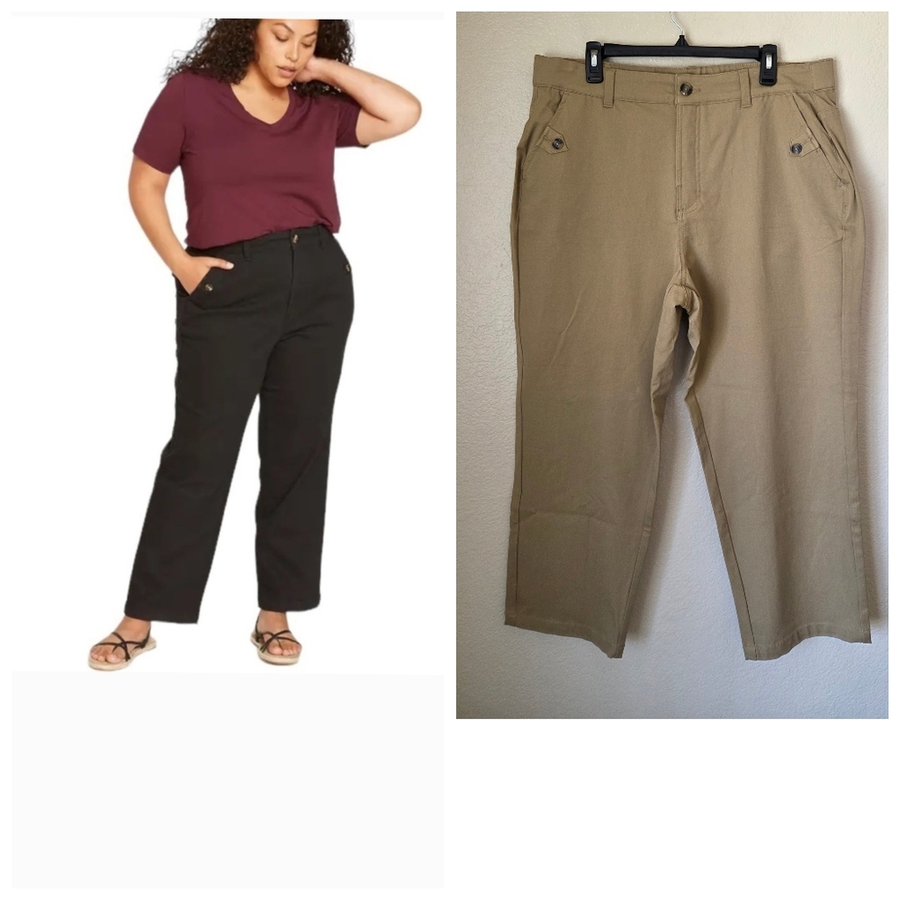 NWT Universal Standard Khaki Casual Twill Pants Size 18/20 Or M